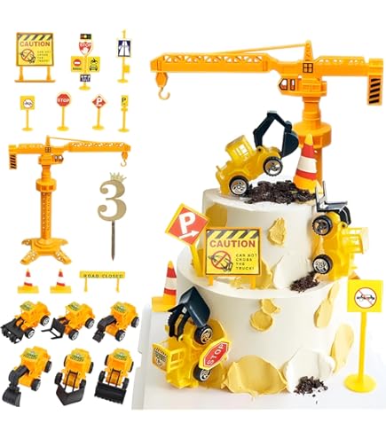 Graafmachine decoratie voor kinderen, feest, verjaardag, ballonnen nummer 2, voertuigplaats, cementbouw, ballonnen met cijfers, goud, Happy Birthday