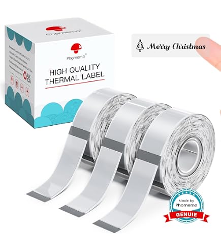 9 Rouleaux Étiquettes Thermo Adhésives Phomemo 12x40mm - Compatible D30 - 160 Étiquettes/Rouleau - Blanc