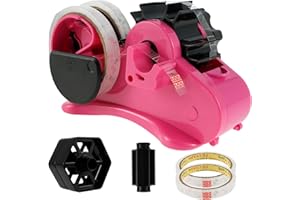 Eummy Manual Heat Tape Dispenser Sublimation with Pen Holder for Office, Compact, Non-Slip & Portable Multiple Roll Tape Cut Dispenser with 2 Tapes for Heat Transfer Tape, ABS Material, Pink