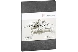Hahnemühle Nostalgie - Cuaderno de dibujo (190 g/m², 80 páginas, DIN A4, formato retrato, 190 g/m²), color blanco