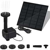 Solar Springbrunnen mit 6 Fontänenstile, Teichpumpe Brunnen Solarpumpe Fontäne mit Solar Panel Batterie Wasserpumpe…