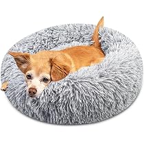 Lukery Panier Donut Pour Chien Et Chat 110cm - Lit Moelleux Rond En Peluche, Fond Antidérapant