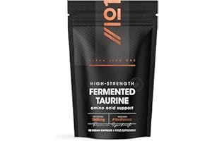 L-Taurine 1500mg with BioPerine® - 90 Vegan Capsules - Potent Amino Acid Supplement - 45 Day Supply - by Alpha01