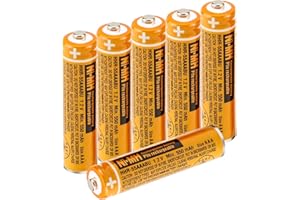 JAPUSOON Batteria Ricaricabile HHR-55AAABU per Panasonic, NI-MH Batteria Ricaricabili AAA 1.2V 550mAh per Telefono Cordless, Confezione da 6 Pezzi