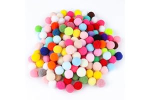 KUDLE Mini Pompons Bunt, 250 Stück Pompons zum Basteln 30mm, Pompons Bälle für Dekorieren Verzieren Nähen Handwerk Herstellung DIY Handwerk Farbenfrohe Bastelarbeiten Kindergarten Basteln Kinder Erwachsene