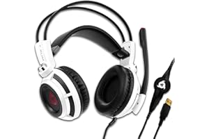 KLIM Puma Cuffie Gaming con Microfono - Micro Headset da Gaming - Cuffie PS5 - Suono Surround 7.1 - Altissima Qualità Audio - Vibrazioni Integrate - Perfette per PC PS4 e PS5 - Bianco - NUOVO