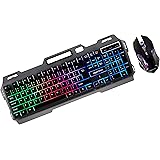 Amazon Basics Wired Gaming Keyboard and Mouse Combo | Multicolor RGB LED Backlight Effects, Multimedia Keys, Durable Aluminum