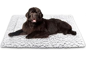 Aspand Colchoneta para Perros-Suave y Cómoda Alfombra de Cama Ortopedica, 109x73cm, Protección para su Mascota, Fácil de Limpiar, Gris Oscuro