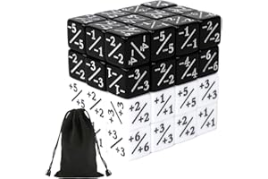 Skibetfo 48 Pieces D6 Dice Counter Set Compatible with MTG CCG,16mm Loyalty Dice Cube Token Dice Positive and Negative Multi-Faceted Number Game Dice,Card Gaming Accessory, 2 Styles
