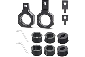 SKUNTUGUANG 2 Stück drehbare 20-50 mm Offroad-Lichtleiste vertikale Rohrschelle Universal Dachrollkäfighalter LED Arbeitslampe Montagehalterung Kit Schwarz