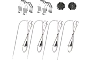 BRATI 4-Pack Replacement 9004190170 for Masterbuilt Gravity Series Meat Temp Probe with Clips,fit Masterbuilt 560/800/1050 XL Digital Charcoal Grill+Smoker Accessories