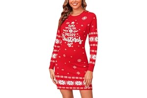 Gyabnw Pulloverkleid Damen Langarm Strickkleid Rundhalsausschnitt Winterkleider Elegant Einfarbig Pulli Kleider Sexy Minikleid Warm Freizeitkleid für Herbst Winter S-XXL