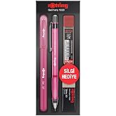 Rotring Visuclick Gel School Set 0.7mm, Mechanical Pencil, Tip and Eraser Set, Pink