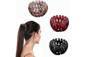 LUVADEYO 3 Pinzas Para El Pelo RetráCtiles GeoméTricas Vintage, Extensibles, Para Cola De Caballo, Con Forma De Nido De PáJaro, Para Hacer MoñOs, Accesorios Para El Cabello, Herramienta De Peinado Para Mujeres