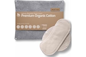 ‎NATISSY Öko Slipeinlagen waschbar aus Bio Baumwolle (Größe S, 7er-Pack); kleine, dünne Slipeinlagen Damen & Mädchen MADE IN EU; waschbar bei hoher T°; 100% atmungsaktiv (kein PUL/TPU) für täglichen Ausfluss