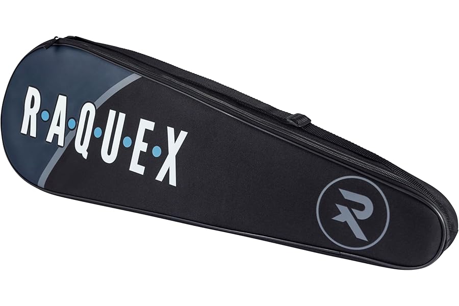 Raquex Bag 3 Racket Badminton Bag - Badminton Racket Cover or Squash Racquet Cover, Adjustable Shoulder Strap - Sports Racket Bag for Men & Women (Black)