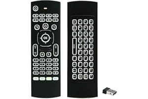 Télécommande ProChosen 2,4G avec Souris gyroscopique, Clavier sans Fil et Apprentissage Infrarouge pour Kodi sur Android TV Box PC HTPC Windows Mac OS Linux