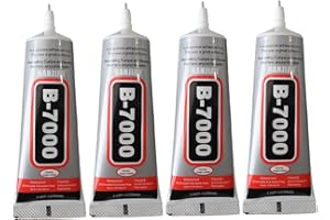LICSALIWE B7000 Glue de resistencia industrial, 4pcs Adhesivo flexible transparente para la reparación de la pantalla del teléfono y la fabricación de joyas, resistente al agua para artesanías, telas, metal, a