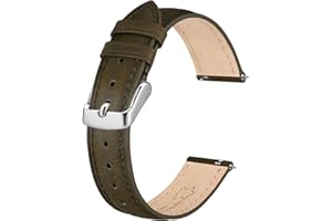 BISONSTRAP Elegant Leather Watch Straps, Quick Release, Watch Bands for Women and Men, Compatible with Watch Lug of 12mm 14mm 15mm 16mm 18mm