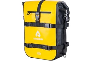 ‎ARMOURAIN ARMOURAIN 15L Motorcycle Luggage Bag for Crash Bars Motorcycle Bags Crash Bar Bag Motorcycle Crash Bar Bags Pannier Rack Bags Rear Bag with Shoulder Strap PVC Yellow
