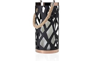 Paulmann 480.12 Pauleen 48012 Soul Bougie LED Effet vacillant Chaud Lanterne d'extérieur Déco Noir Blanc IP44 Métal/Plastique