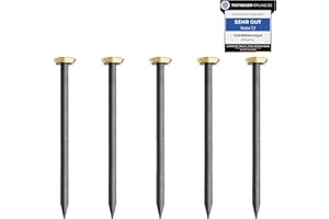 RIKAMA ONLINEVERSAND AUS EINER HAND RIKAMA – 30 clous de 40 mm de long – Clous en acier avec tête en laiton de 6 mm pour une utilisation sur le béton, la brique, le plâtre et le bois – Clous en acier trempé – Fabriqué en Allemagne