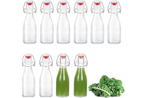 Zanfqvo Glasflaschen 150ml mit Bügelverschluss, 10 Stück Kleine Flaschen Zum Befüllen, Bügelflasche zum Befüllen, Saftflasche für Öl, Essig, Saft & Limonade