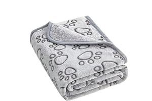Zunishaone Couverture imprimé Pattes - Couverture Douce pour Chien, Chiot, Chat | Plaid Animal de Compagnie, Couverture de lit, Tapis Moelleux, Chaud, Lavable, idéal pour canapé, Voiture, Panier