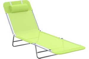‎OUTSUNNY Outsunny Sonnenliege Gartenliege Relaxliege Bäderliege Zweibeinliege 4 Farben (Grün)