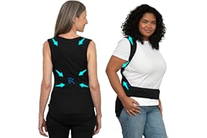 PERCKO, Gilet pratique pour femme, Soulage le mal de dos, Sans Manches, Fermeture Scratch, Tenseurs Brevetés, Noir, XL
