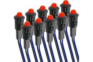 BEMATIK.COM BeMatik - Pilot LED Licht 8mm 220VAC Leuchtmelder rot Farbe 10-Pack