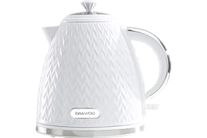 Daewoo Argyle Collection, 1.7L, Electric Kettle With Removable Lid and Filter For An Easy Clean, Auto Shut Off And Power Indicator For Safety, White
