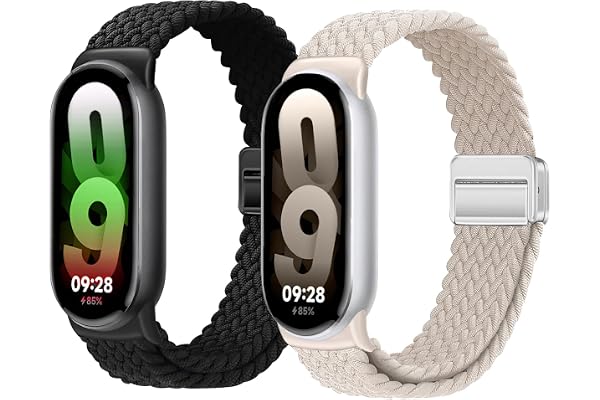 OUTPUTBT Flätad Magnetisk Klockarmband Kompatibelt med Xiaomi Smart Band 10/9/8 Nylon Band för Herr Dam