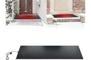HOCOMAY Heated Snow Melting Mats Outdoor, 15 * 60 Inch Rectangular Ice Heated Pad with 5ft Power Cord, Double Sided Anti-Slip, Waterproof Electric Snow and Ice Melting Mat for Winter Stair Steps Doorway Roof