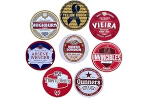 HALF TIME CLUB Arsenal Football Beer Mat Coasters - Perfect for a Gift or Present for Any Arsenal Fan (8-Pack)