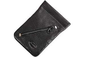 GoBago Branco Leder Schlüsseltasche Schlüsseletui Rindleder Schlüsselmappe Schlüssel Etui (Schwarz)