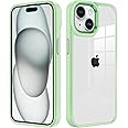 iCatchy for iPhone 15 Plus Case 6.7-Inch,Shockproof Bumper Phone Cover, Anti-Yellowing Clear Back Compatible with iPhone 15 Plus (Mint Green)