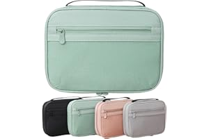 Tcdwla Organizer Cavi,Portacavi Viaggio,Tech Pouch,Viaggio Accessori Utili,Borsa Cosmetica da Multifunzionale, Borsa Per Cancelleria, Per Cavi Dati, Carte D'Imbarco, Articoli di Cancelleria (Verde)