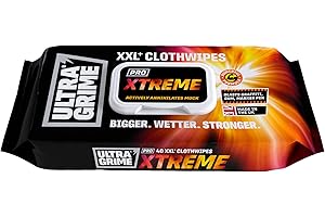 UltraGrime PRO Xtreme Cleaning Wet Wipes - Powerful Graffiti Permanent Marker Paint Removal Wipes - Tougher Xtreme Heavy Duty textured scrubbing cloths (40 XXL+ wipes)