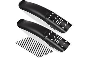 Bhoulandi 2 Pcs Bike Mudguard Set, Plastic Mountain Bicycle Fenders Front & Rear Mud Guards with 12 Straps, Universal Full Cover Thicken Widen Bike Mudflap 8cm