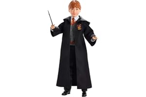 Harry Potter Ron Weasley Collectible Doll (10.5-Inch) with Hogwarts Uniform, Gryffindor Robe and Wand, FYM52