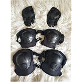 Lrs Store Bisiklet Scooter Paten Kaykay Koruyucu Set 6 Par&ccedil;a Dizlik Dirseklik Eldiven 4-12 Yaş, Siyah
