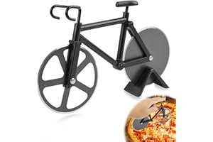 FANXAOLNES Coupes-pizza en Forme de Vélo, Coupe-pizza en Acier Inoxydable avec Revêtement Antiadhésif, Design Original, Ustensiles de Cuisine Amusants, 19 cm, Noir