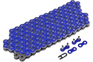 FLYING DREAM FLYINGDREAM Chaîne de moto 420 108 maillons pour 50 cc 70 cc 90 cc 110 cc 125 cc Dirt Pit Bike ATV, Go Kart, Mini Bike, Scooter, Quad (Bleu)
