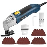 Enventor Oscillating Multitool 200W, 22000 OPM | 3&deg; oscillation angle, Multi-function tool includes 1 scraper, 1 saw blade an