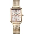 Titan Slimline Quartz Analog Mother of Pearl Dial Rose Gold Stainless Steel Strap Watch for Women-NS95181WM01
