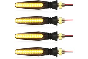 gaubss 4 Pcs Motorcycle Indicators 12V 12 LED Bulbs Turn Signal Lights for Motorcycle Motorbike Scooter Quad, Waterproof ABS Housing, Ultra-Bright Visibility, Easy Installation