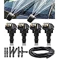 Karessories 4pcs Front Windshield Washer Nozzles, Car Double-hole Wiper Washer Nozzle Kit, Fits for Most Cars Chrysler BMW Buick Chevrolet Dodge Sprayer Replacement Parts