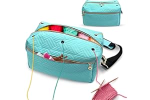 SUPGOMAX Garn Organizer Tasche Tragbare Handarbeitstasche, Garn Aufbewahrung Tasche für Stricken Wolle und Häkel Zubehör, Stricken Aufbewahrung Garnbeutel Nicht inkl. Zubehör