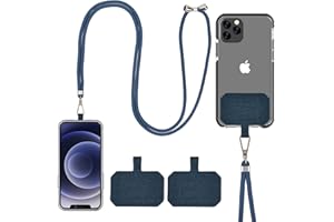 QUNFA Universelle Handykette, Lanyard, verstellbar und abnehmbar, Kompatibel mit iPhone/Samsung/Huawei (Blau)